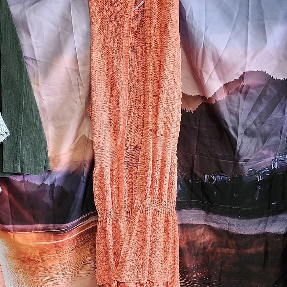Vibrant Orange Women's Knit Cardigan - Picture 1 of 3